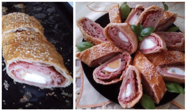 Slaná roláda z lístkového cesta