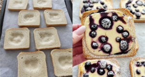 Bleskové cheesecake toasty s čučoriedkami z teplovzdušnej fritézy aj rúry Bleskové cheesecake toasty s čučoriedkami z teplovzdušnej fritézy aj rúry