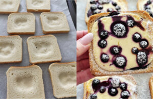 Bleskové cheesecake toasty s čučoriedkami z teplovzdušnej fritézy aj rúry Bleskové cheesecake toasty s čučoriedkami z teplovzdušnej fritézy aj rúry